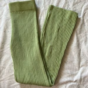 Green knit flare pants